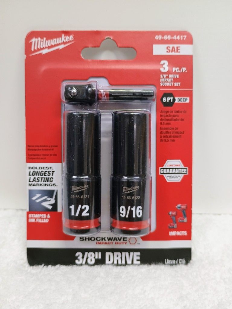 Milwaukee
SHOCKWAVE Impact Duty 3/8 in. Drive Deep Well Socket Set (3-Pack)