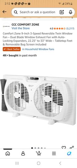 Window fan with outside cover $15
