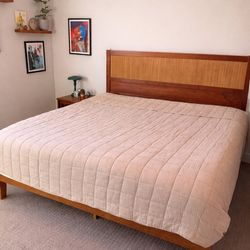Mid Century Modern King Headboard and Bed Frame