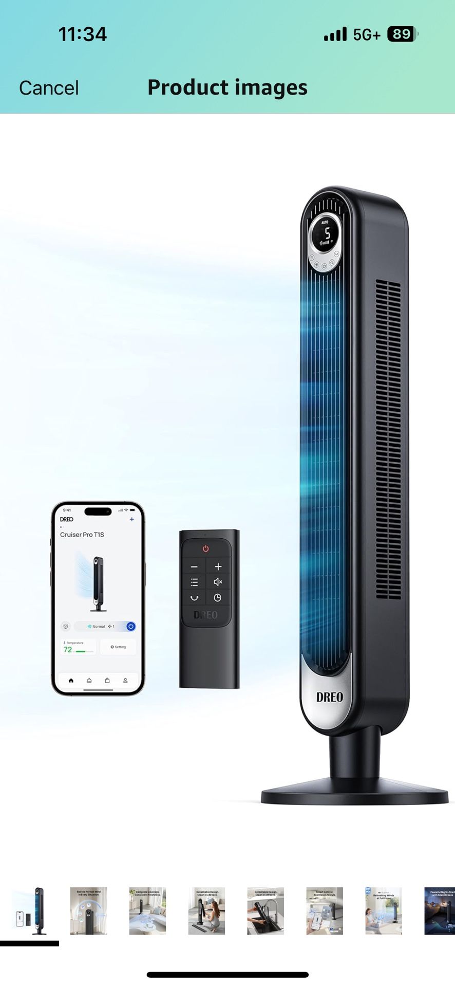 Dreo Smart Tower Fan WiFi Voice Control Works With Alexa Or Google