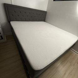 King Headboard & Mattress - Lightly Used