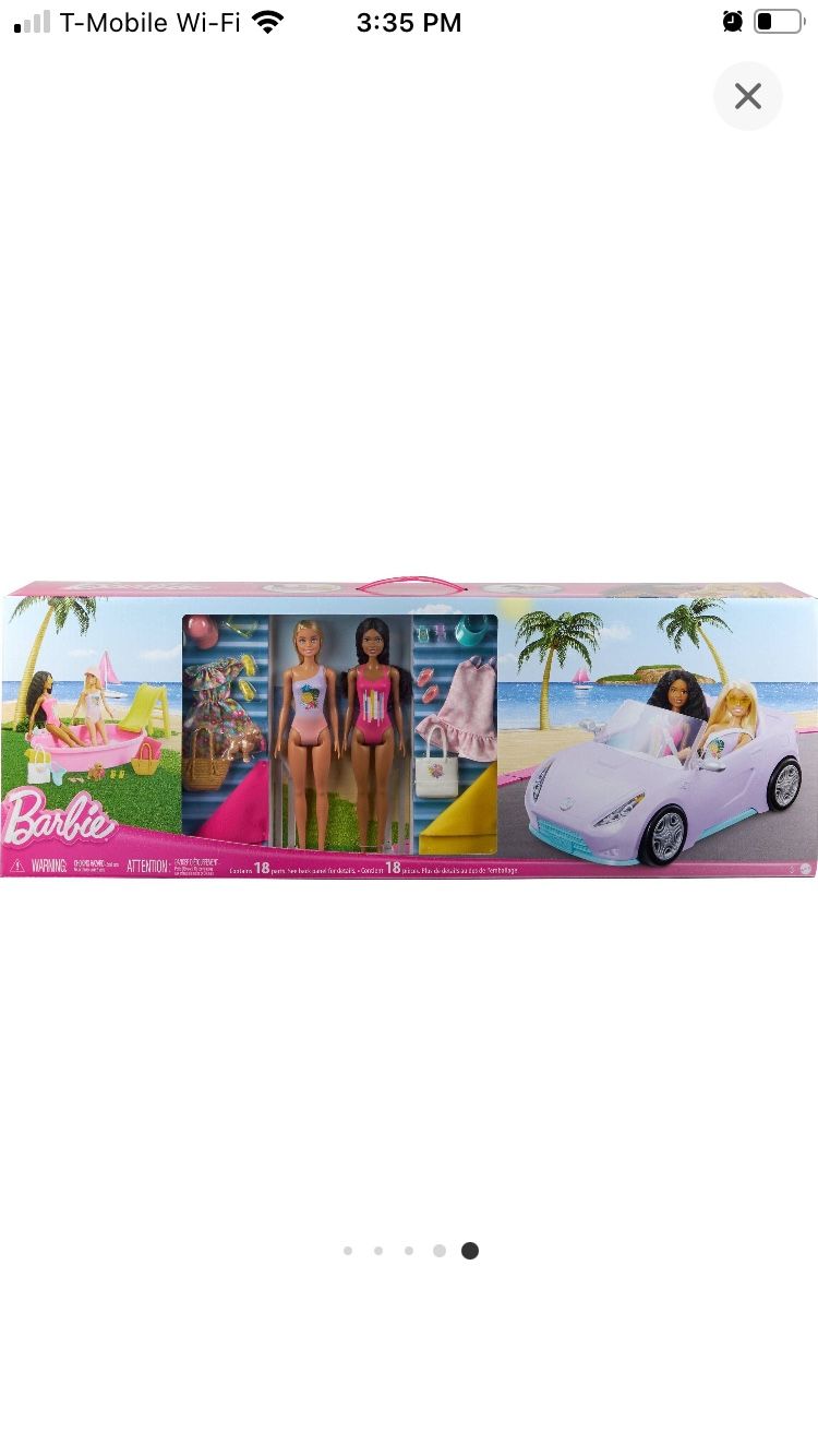 Brand New Barbie Bundle: Barbie Car, 2 Dolls Clothes And Pool 