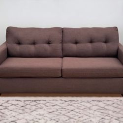 Washington Furniture Mitchell Brown Wide 2-Seat Couch w/ Tuft Backrest
