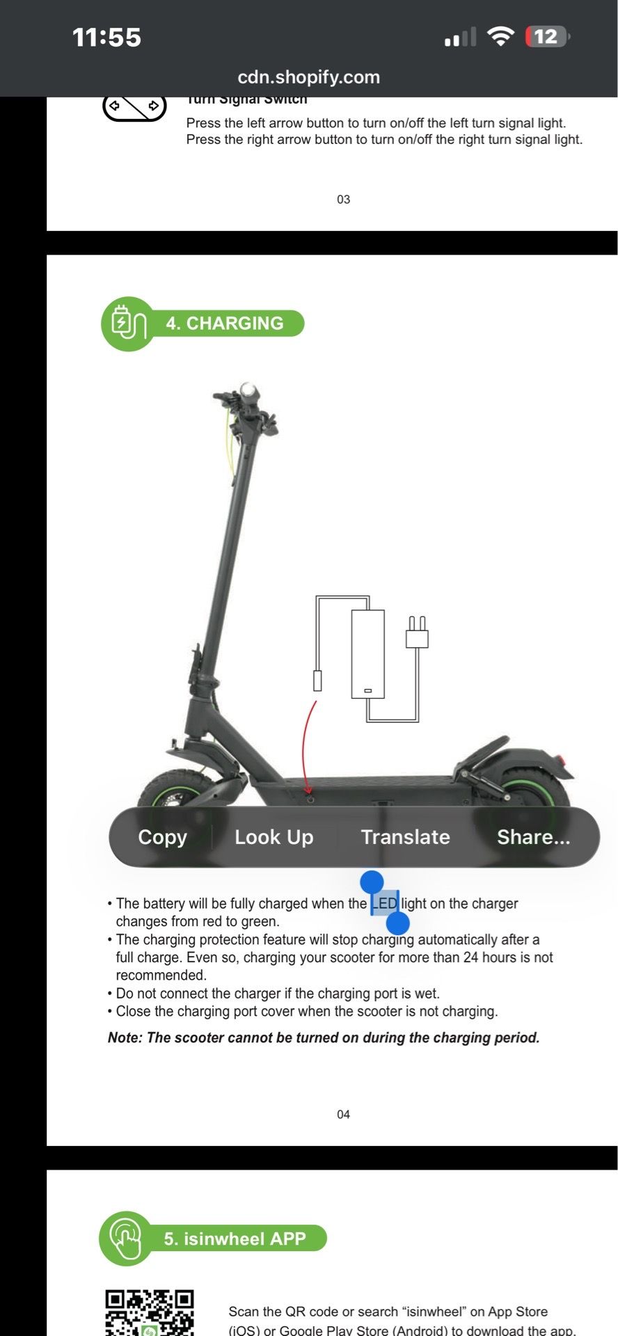 Isinwheel scooter 35 mph