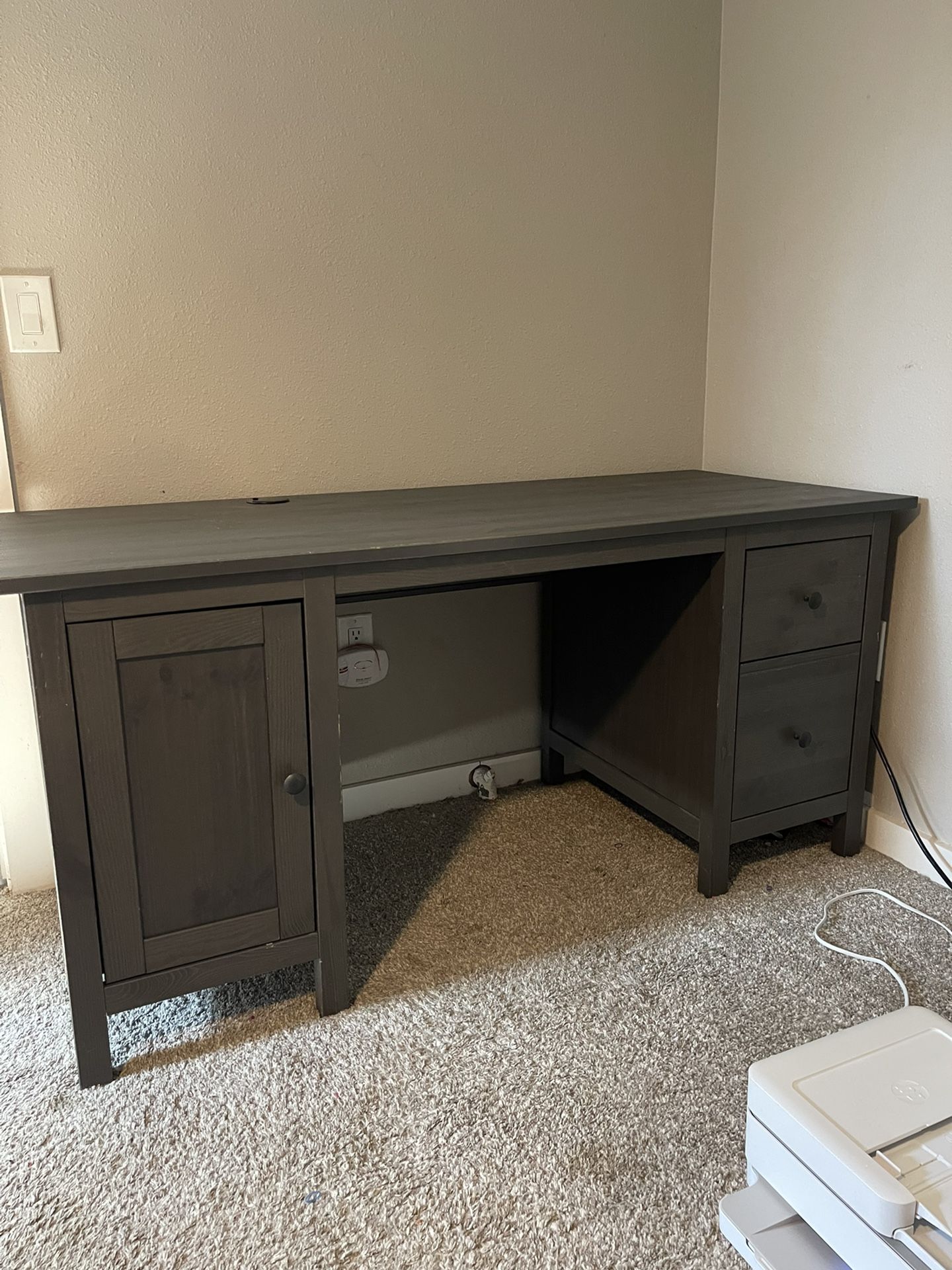 Gray Stained IKEA Hemnes Desk