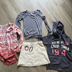 A Bundle Variety Set Of Woman’s Size XS Clothing With Two Brackets 