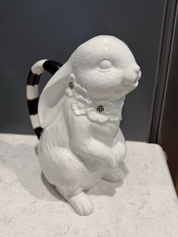 Mackenzie-Childs White Rabbit Ceramic Pitcher