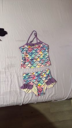 Girls Mermaid Scale Two-Piece Swimsuit