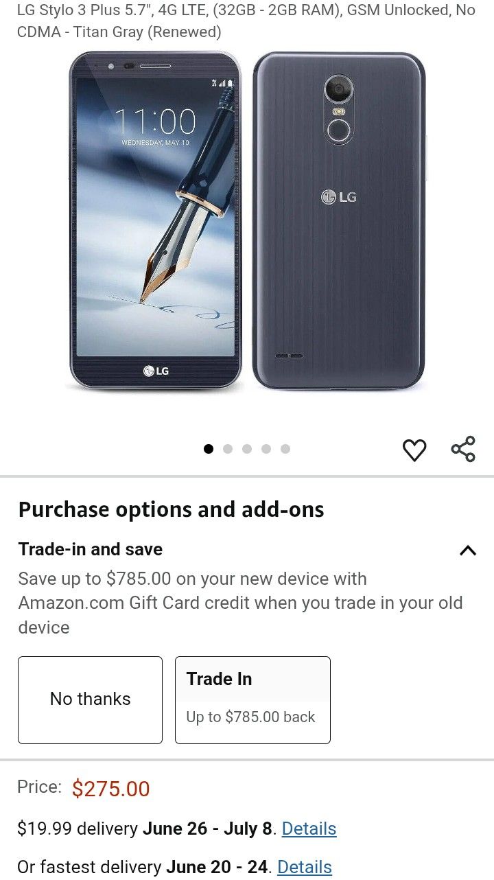 LG Stylo 3 Plus Unlocked And Stylus Pen