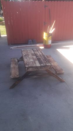 KIDS OR ADULT SIZE RUSTIC PICNIC TABLE