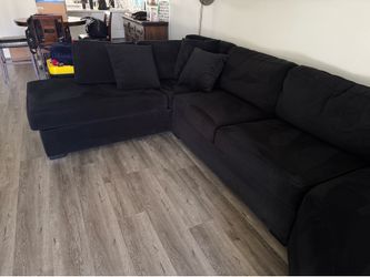 Large fabric sectional - black