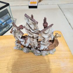 Viking Ship Fish Ornament 