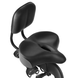 Bike Seat with Adjustable Backrest, 12" × 12" Wide Padded Saddle for Bicycles, Tricycles & Exercise Bikes,