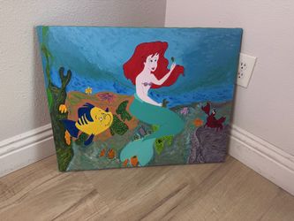 Little Mermaid Hand-Painted Canvas Art