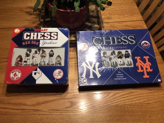 NY Yankees vs. Boston Red Sox Or NY Yankees vs. NY Mets Chess Games with figurine pieces - in plastic