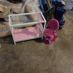 Doll Bed And Hairdresser Chair