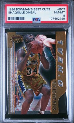 1996-97 Bowman’s Best Cuts INSERT CARD #BC7 SHAQUILLE O’NEAL - GRADED PSA 8 NM-MINT CONDITION!💎