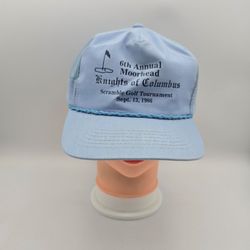 Vintage 1986 6th Annual Moorhead Knights of Columbus Scramble Golf Tournam. Hat.  12