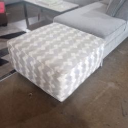 Gray And Beige Ottoman 