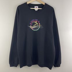 Vintage 90’s Alyeska Resort Black Multicolor Embroidered Ski Graphic Pullover