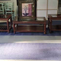 Matching 3-Piece Living Room Table Set (Coffee & End Tables)