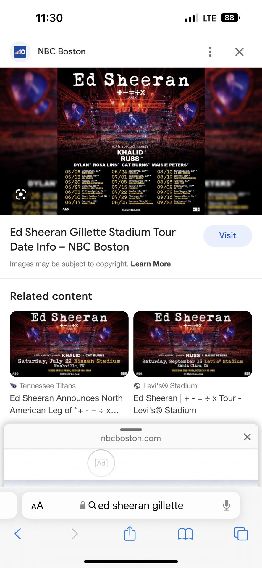 Ed Sheeran Tickets Gillette Stadium