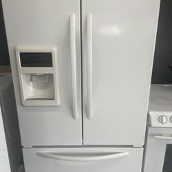 White Smooth Finish French Door Kitchen aid 