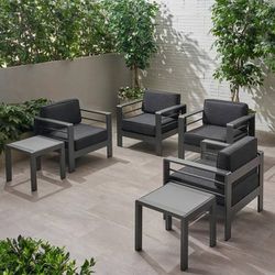Outdoor patio aluminum club chairs 