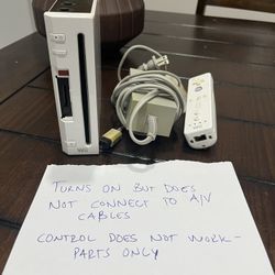 Nintendo Wii White Bundle System OEM Controller For Parts Only