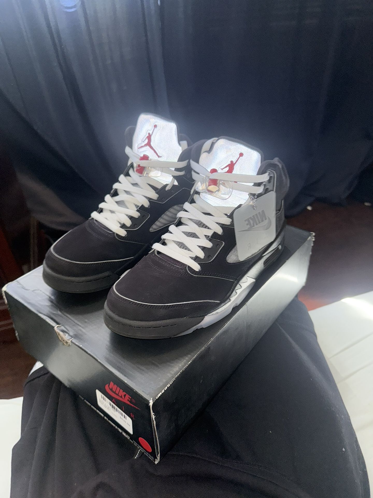 Black Metallic Jordan 5 Size 10.5