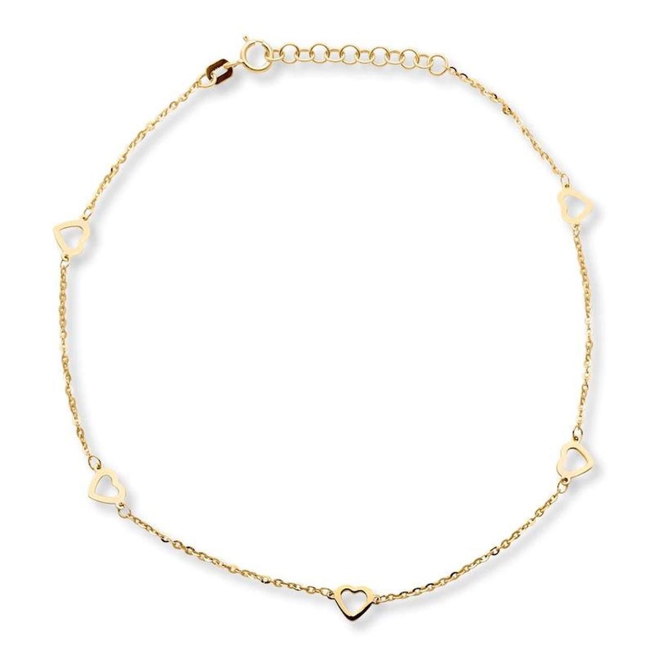 Kay Jewelers Heart Anklet 10K Yellow Gold 10"  