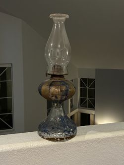 Large hurricane lamp - kerosene - painted