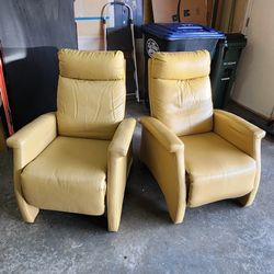 Yellow Leather Recliners 