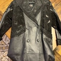 WILSONS LEATHER Long Leather Trench Coat Womens S Paisley Design

