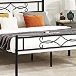 Queen Metal Frame Bed W/Mattress 