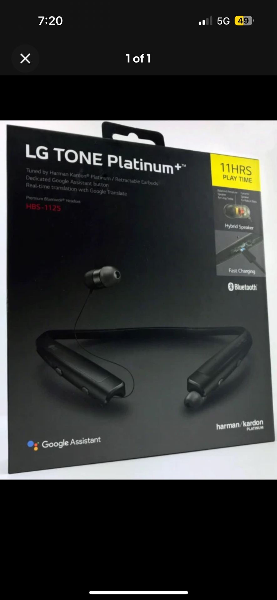 LG Tone Platinum+ Bluetooth Neckband Headset