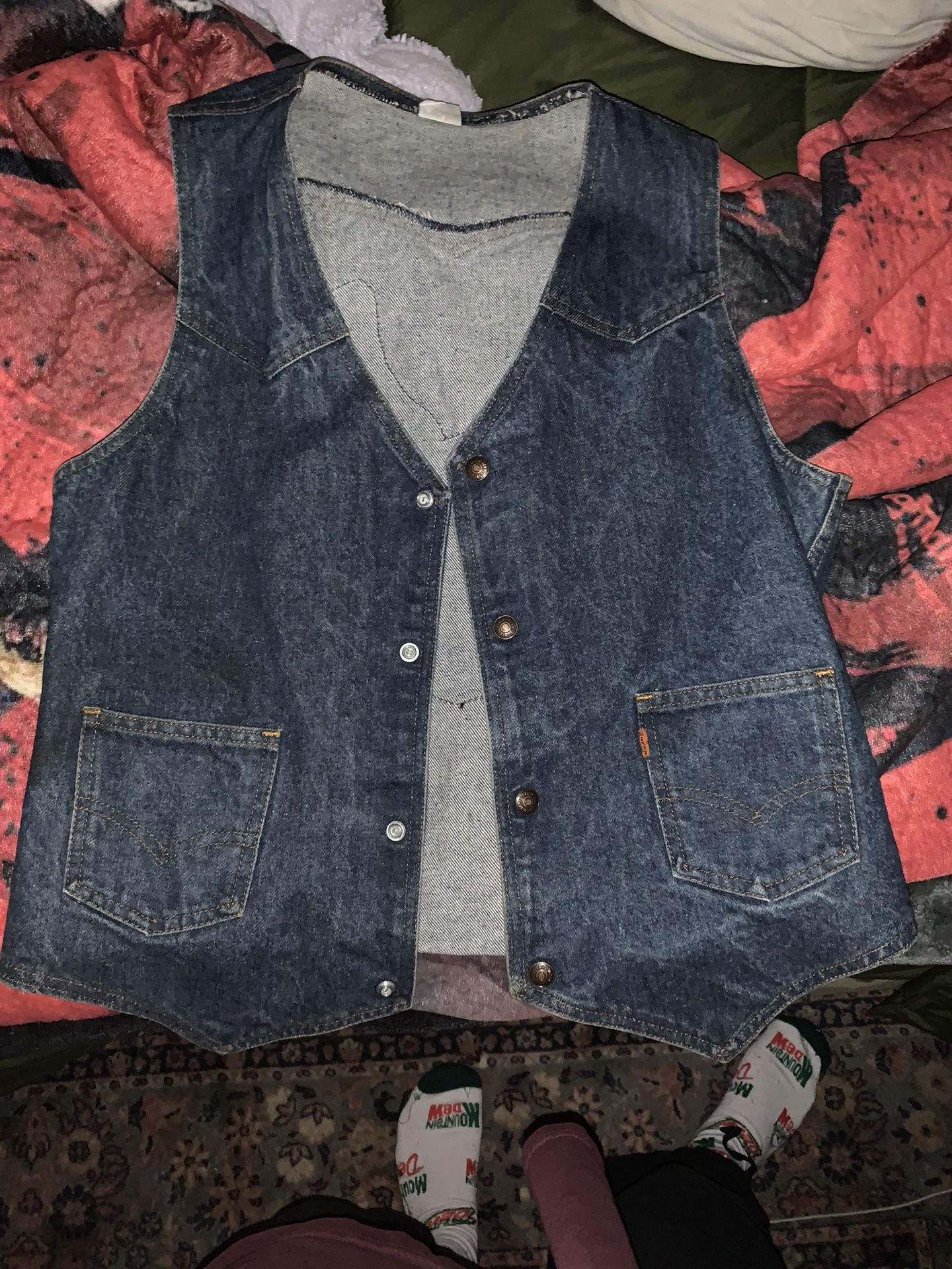 levis harley davidson denim vest (size medium)