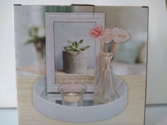 4 Piece Decor Set With Tray, Frame and Decor Accents