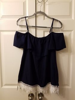 Off the Shoulder Top - XLarge - Navy
