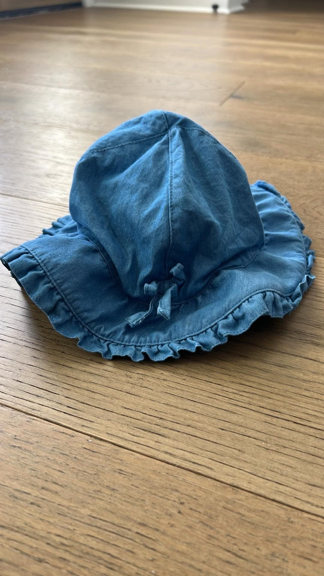 12 Month Chambray Ruffle Hat