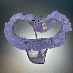 Victoria’s Secret Lavender Ruffle Mesh Panty – XS/S – Rare Discontinued Style