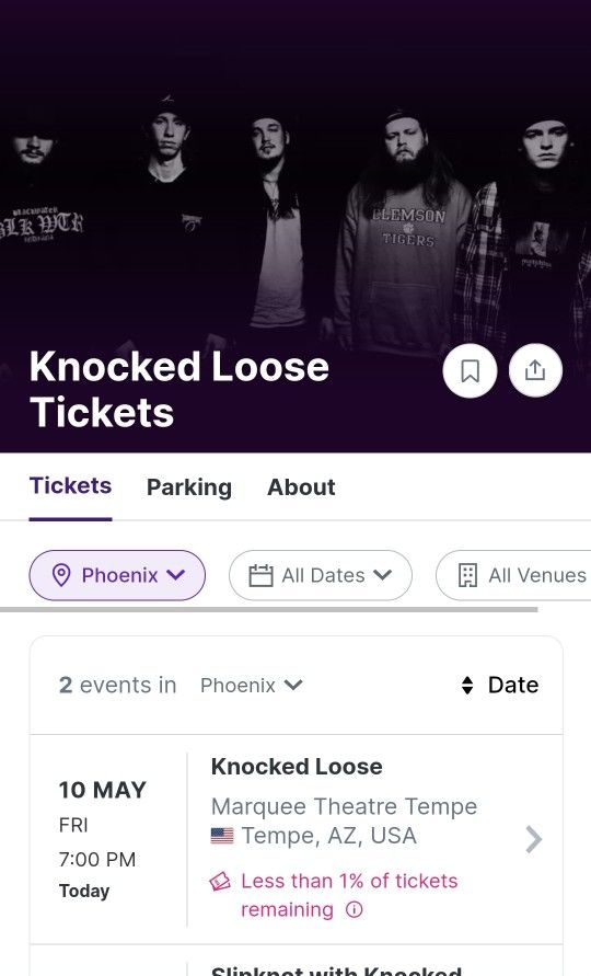 2 Knocked Loose Tickets - Today 