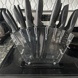 Home Hero Kitchen Knife Set with Sharpener - High Carbon Stainless Steel Knife Block Set with Ergono