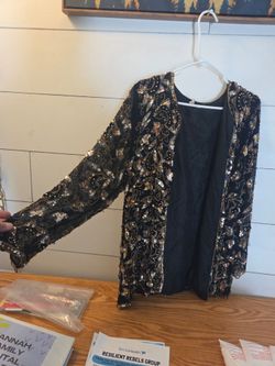 Vintage intricate silk sequin bead ladies jacket SKC