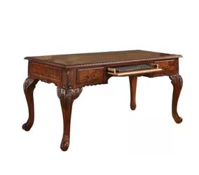 Traditional Walnut Solid Wood Executive Desk / computer desk