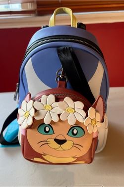 Loungefly Disney Alice in Wonderland Alice & Dinah Mini Backpack with Coin Bag / Pouch Set