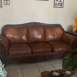 Heavy Leather Couch 