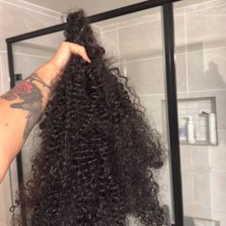 Deep curly human hair ponytail