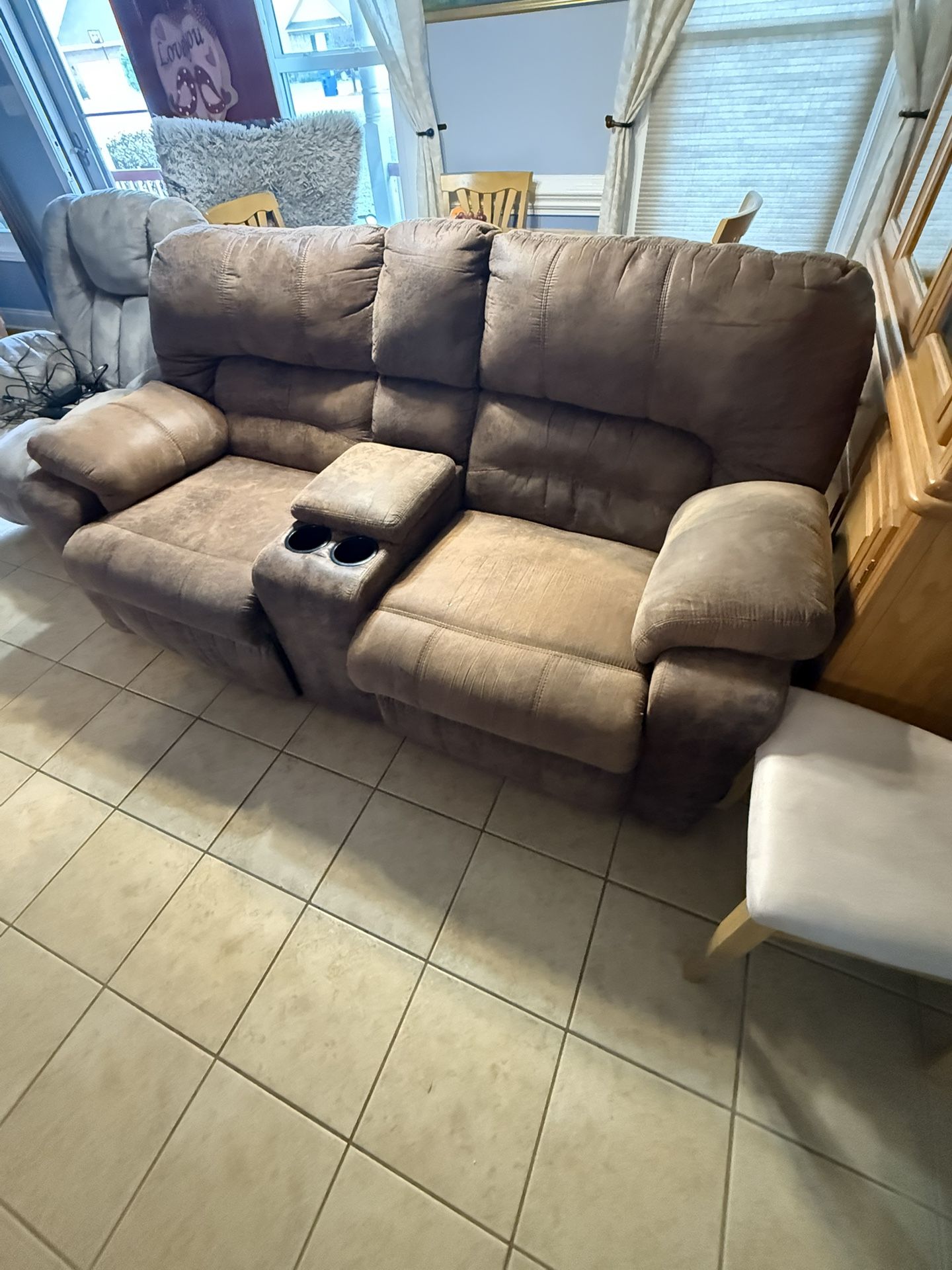 Brown Reclining Sofa