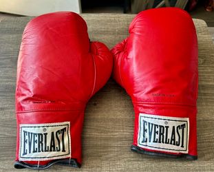 Vintage Everlast 16 oz Red Leather Boxing Gloves – Made in USA